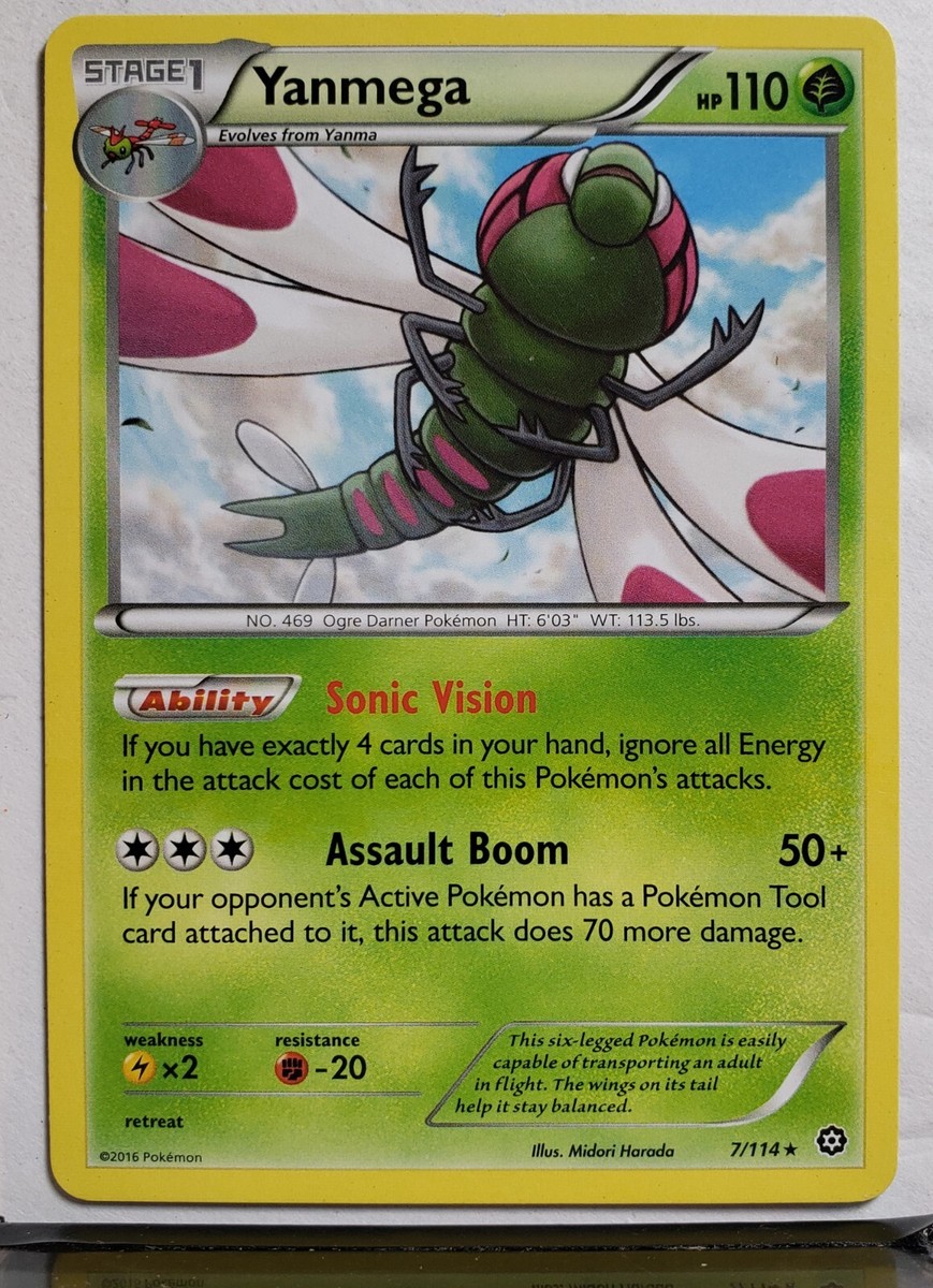 Yanmega 7/114 LP Rare Non Holo XY Steam Siege Pokemon Card $2 Flat