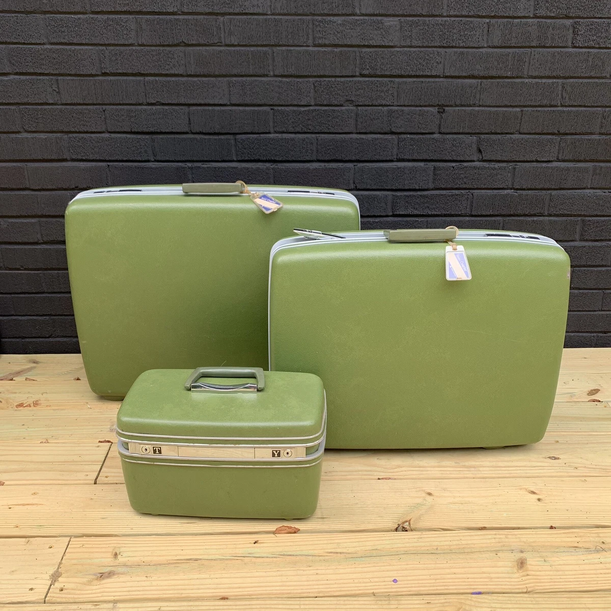 Set of Three Louis Vuitton Hard Sided Suitcases