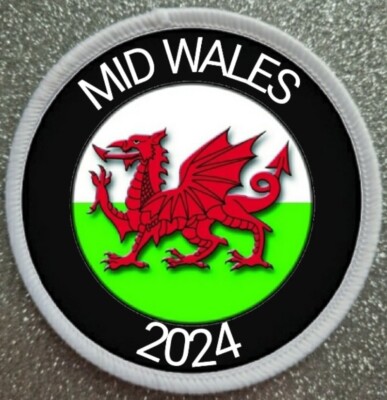 3'' Mid Wales 2024 Bügelbild/Aufnähen Patch Abzeichen Reise Urlaub Urlaub