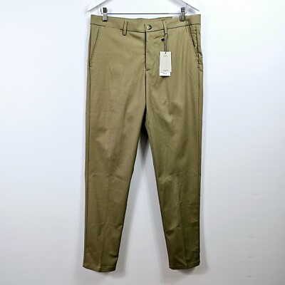 Mango - Dublino Slim Fit Chino Smart Regular Length Hose - Khaki - UK 34