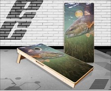 Red Fish Cornhole Boards Bean Bag Toss Game