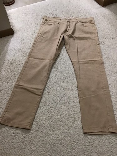 USA Mens Dark Beige Denim Pants Jeans 