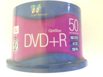 OptiStor Dvd +r 50 pack 16x Speed 120 Min empty new cd disk