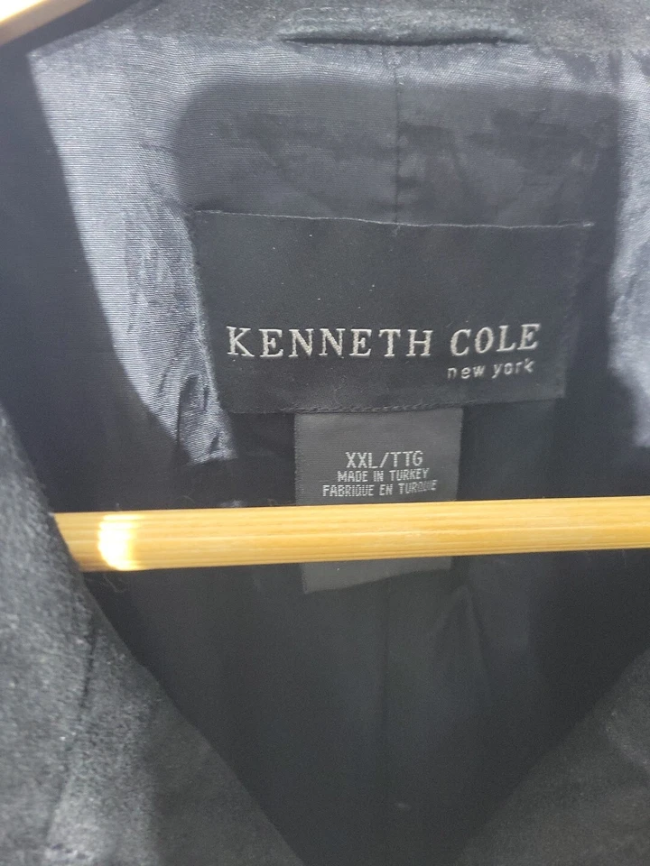 Abrigo Kenneth Cole New York XXL Hombre Se Ajusta XL Negro Cuero Genuino Cuir Verdadero  Foto 2 de 4