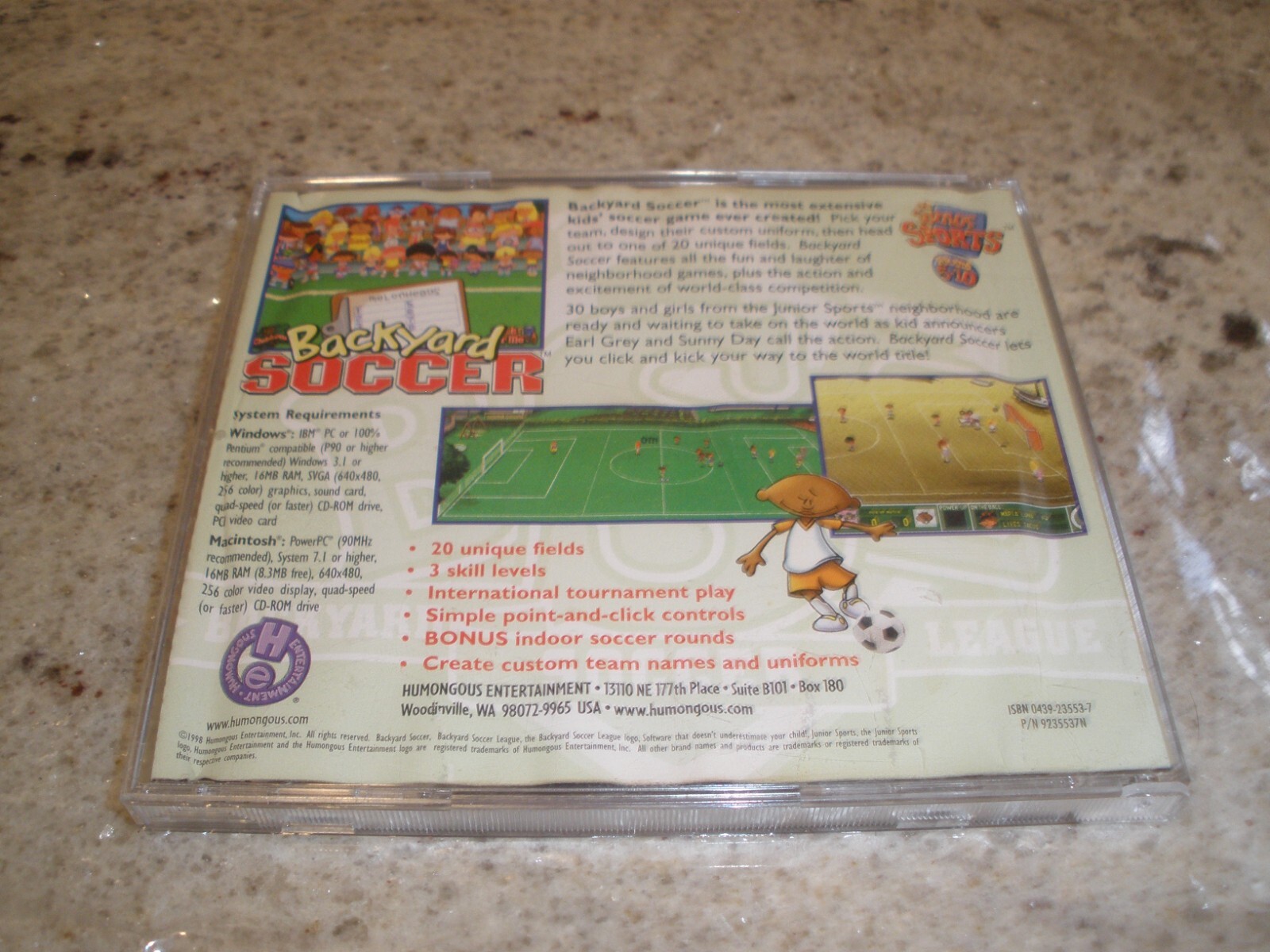 VINTAGE BACKYARD SOCCER PC GAME JUNIOR SPORTS HUMONGOUS ENTERTAINMENT eBay