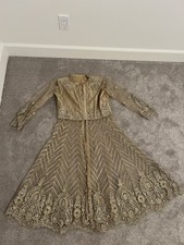 Anarkali style Lehenga, Gold