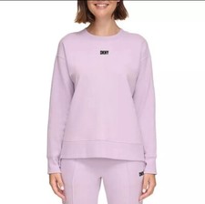 NEW DKNY Ladies Crewneck Fleece Sweatshirt Size XXL Lavender