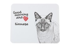 Siamese mouse pad with a cat Art-Dog