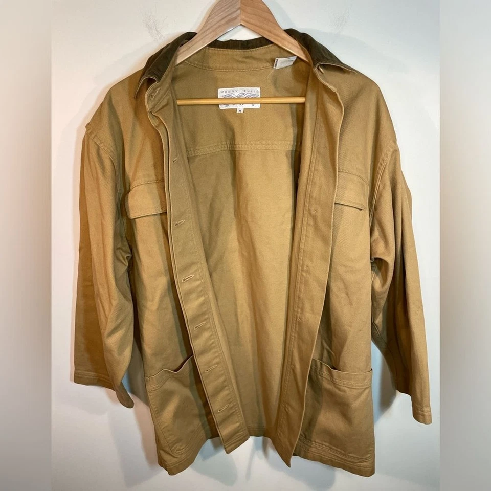 VTG 90s Perry Ellis/Levis Strauss Mens Brown Light Barn Jacket Medium - Image 2 of 4