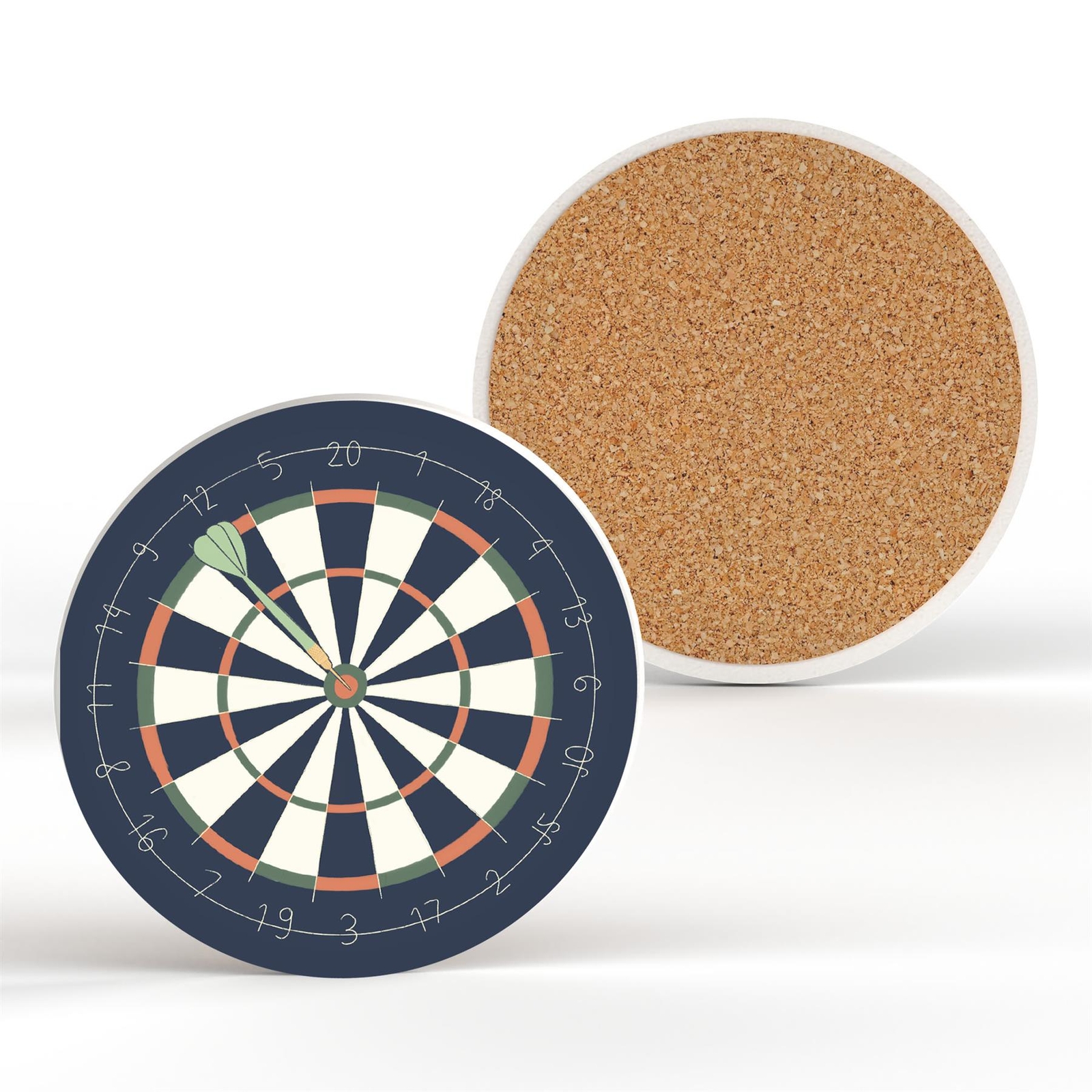 Darts Board Bullseye Pub Bar Game Themed Decor Ceramic Coaster