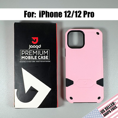 Case designed for iPhone 12/12 PRO: Pink & Black | Dual Layer Grip Armor
