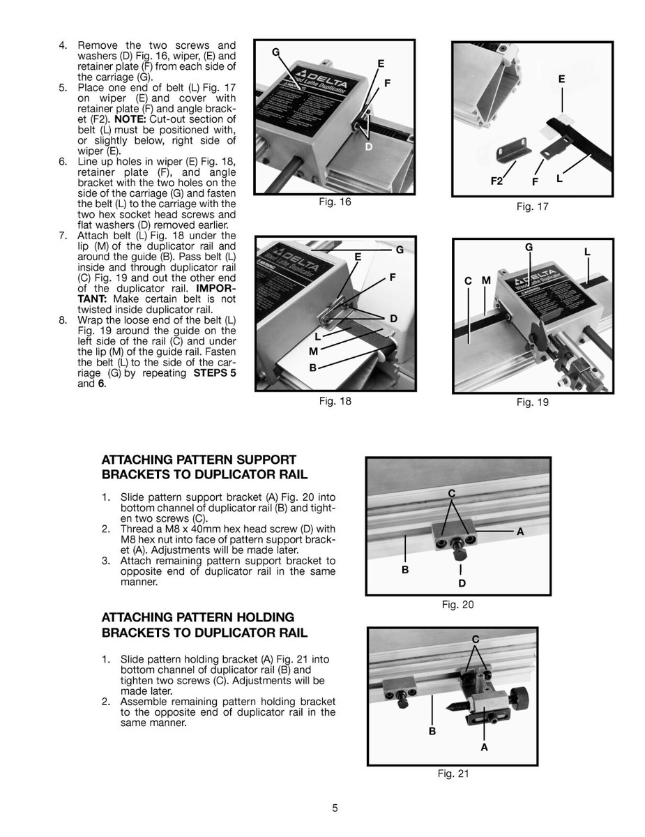 Operator Instruction Maintenance Manual Delta Wood Turning