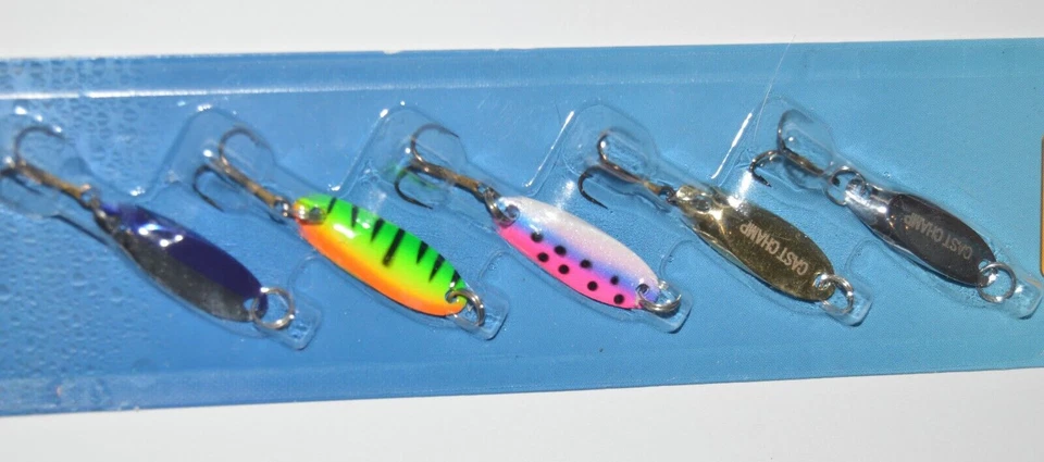 Kit surtido de cucharas champ fundidas zorro azul 1/8 oz 5 por paquete cc18k5 Foto 4 de 4