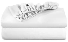 Linteum Textile 2 Pack White 36"x84"x16" 19 oz. Fitted Hospital Bed Sheets - ...