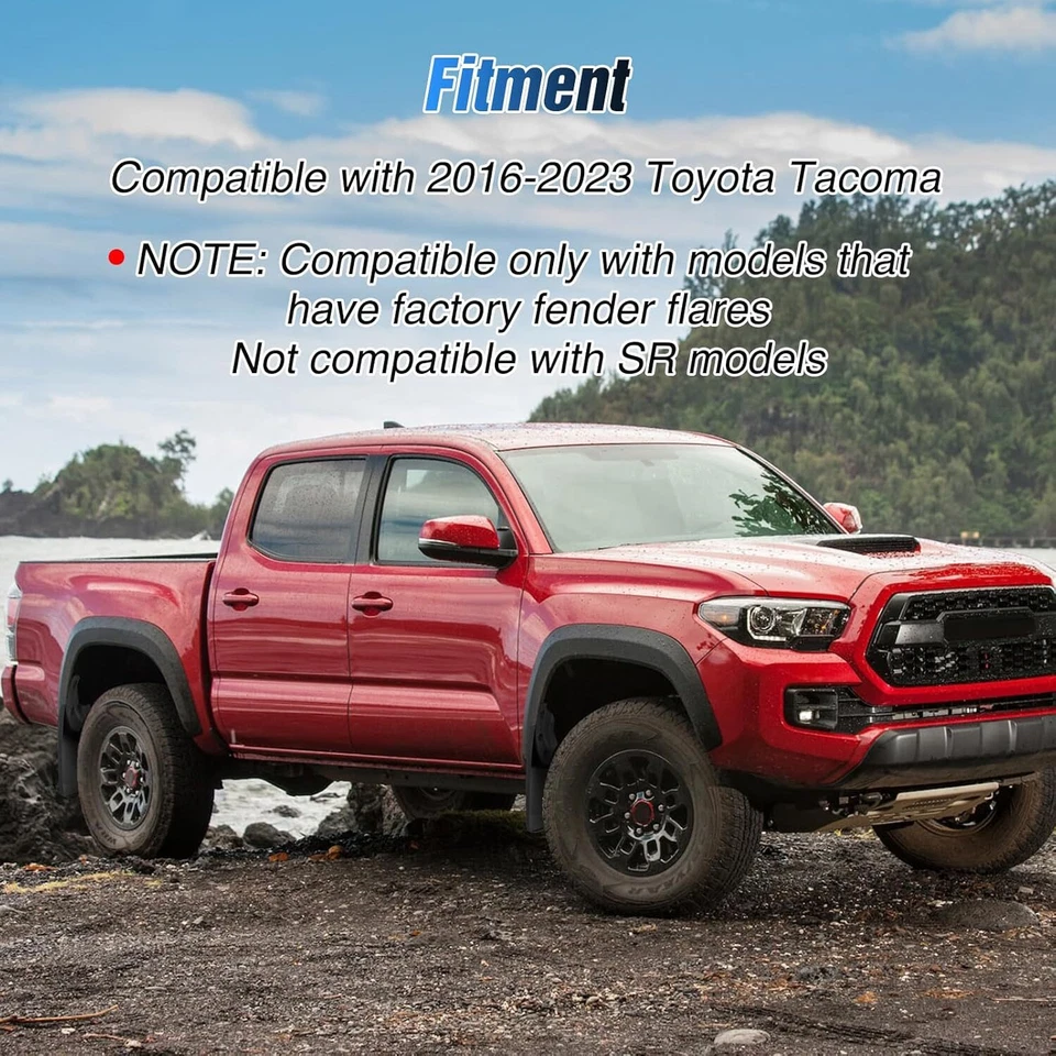 Guardabarros delantero y trasero Nilight para Toyota Tacoma 2016-2023 precisión sin perforación Foto 2 de 4