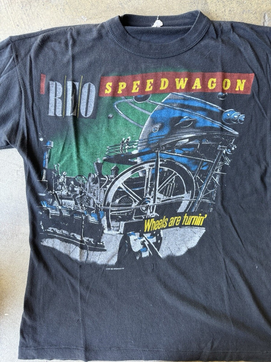 Vintage 1984 REO Speedwagon Wheels Are Turnin' Tour T-Shirt Size M