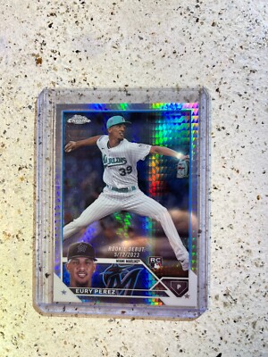 2023 Topps Chrome Update EURY PEREZ Rookie Debut RC Prism Refractor #USC175