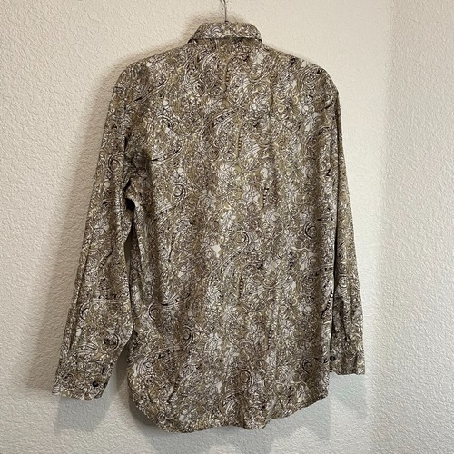 Vintage Express Rider Paisley Brown Long Sleeve Western Button Up Shirt Mens M - Picture 5 of 10