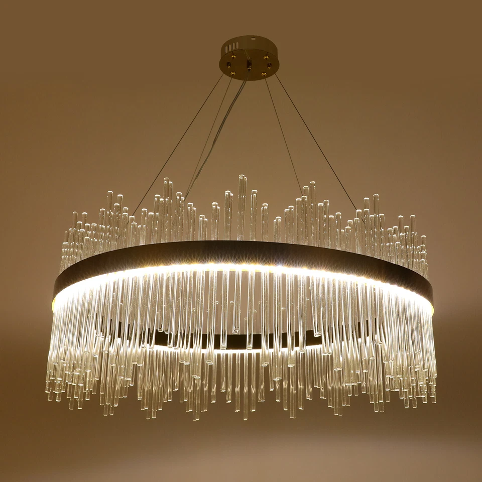 Gold Crystal Chandelier Modern Chandelier LED Crystal Chandelier Light Fixture - Image 2 of 4