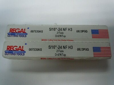 Two (2) New Regal Cutting 10-24'' NC H3 2-Flute Drill 'N' Tap 0226R12G 007516AS
