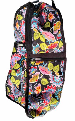 Lesportsac Multicolor Leaf Print Backpack Route Backpack - Bright Garden Blooms print – LeSportsac main image 2