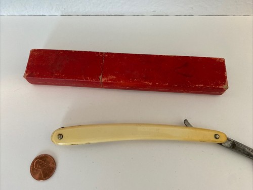 De colección Fermarud Punta Roja Anton Wingen JB Alemania 684 Navaja Recta Hoja Grabada B - Imagen 17 de 17