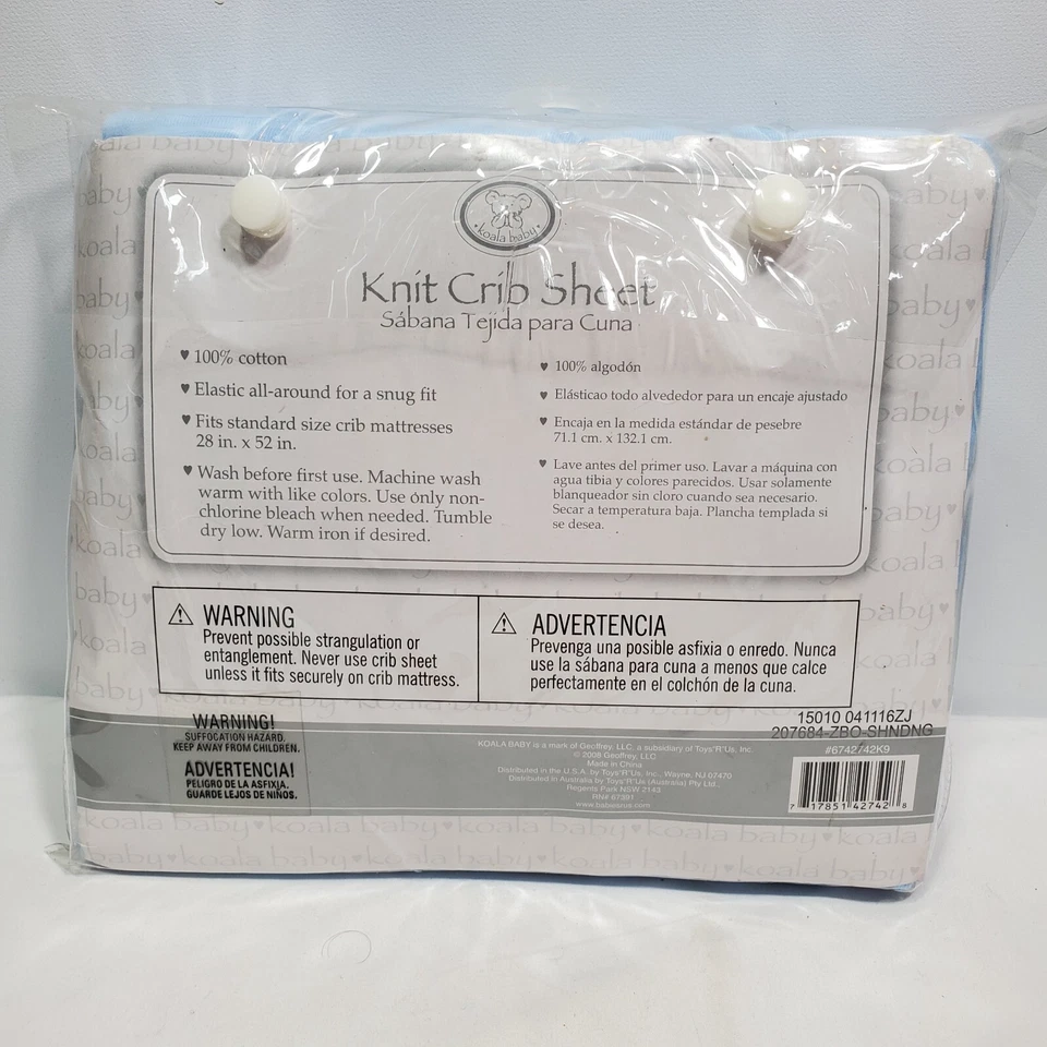 Sábana baby koala tejida azul algodón nueva Foto 3 de 3