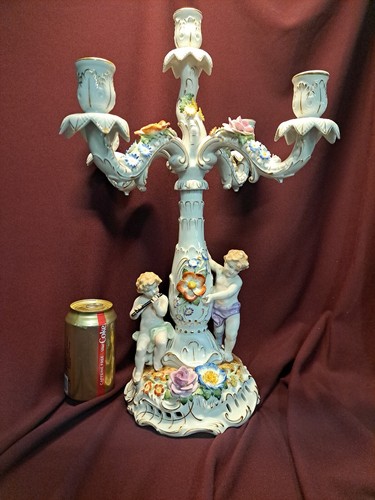 Antique Von Schierholz Cherub Candelabra - Saxony - Circa 1925 - 19" tall - Picture 8 of 24
