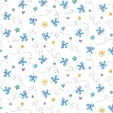Baby Love | Sky Baby Butterfly by Michael Miller Fabric | Cotton by the 1/2 yard