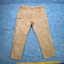 Dickies Mens Brown Duck Canvas Carpenter Pants Relaxed Fit 40x30 1939RBD Tan