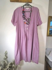 Sahara Pink Linen Dress Size 3 With 44" Chest