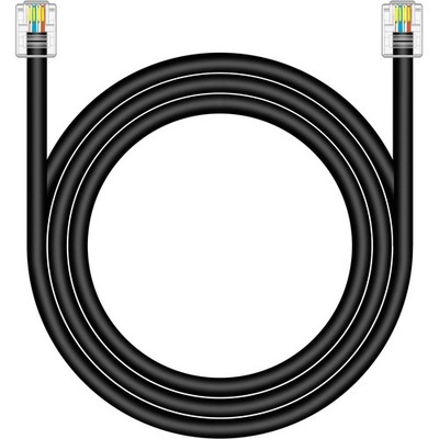 CAT5 RJ11 Data DSL Cable 6ft HighSpeed Modem Twisted Wire UTP 6P4C Male Black