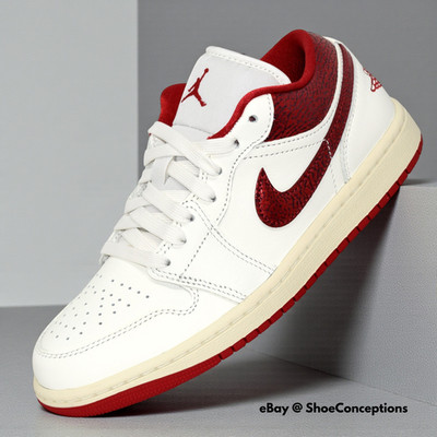Nike Air Jordan 1 Low SE Sail Varsity Red Team Red HJ9338-106 Women's Size NEW