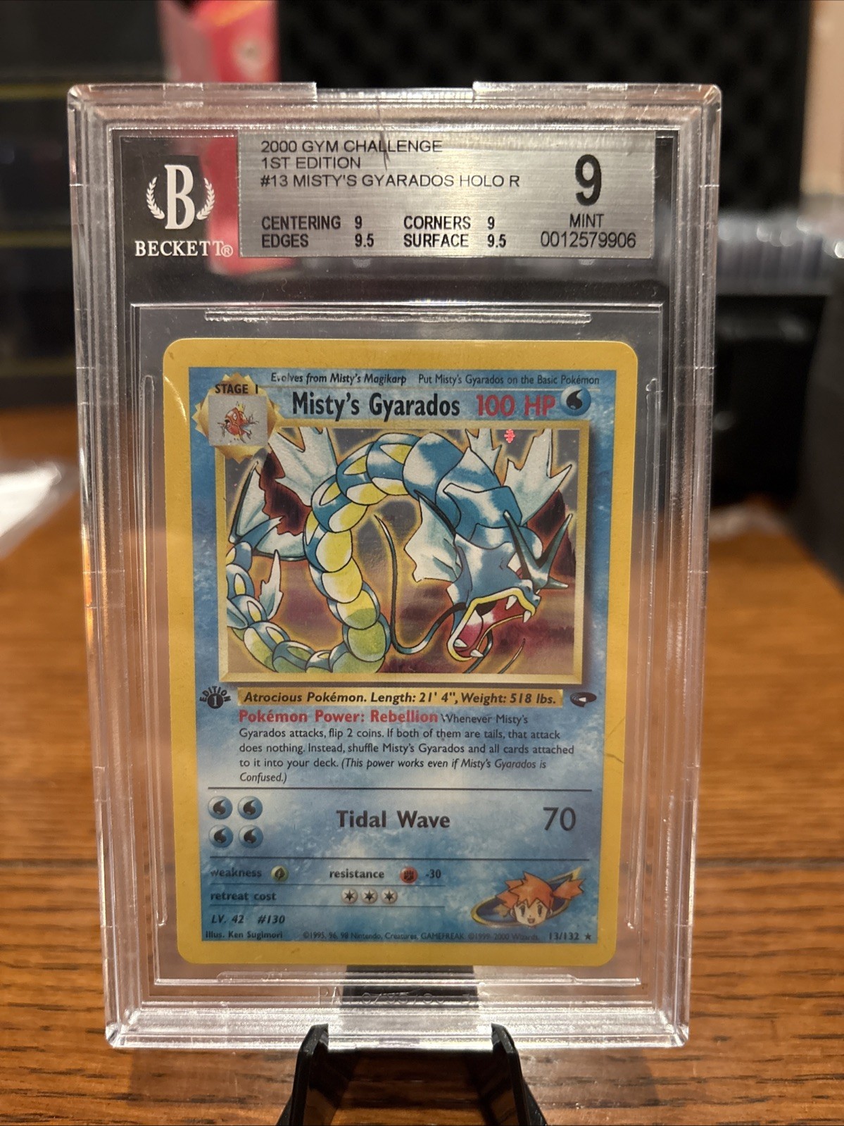 2000 Pokemon Gym Challenge 1st Edition Misty’s Gyarados #13 Holo Rare BGS 9