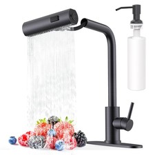Kitchen Faucets with Pull Down Sprayer  Soap Dispenser, Single Hole  Handle, O