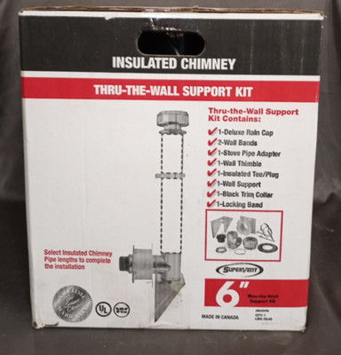 SuperVent Insulated Chimney Pipe Thru-The-Wall Support Kit 6'' JSC6WSK  NEW