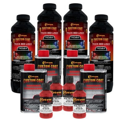 Custom Coat Hot Rod Red 1 Gallon Urethane Spray-On Truck Bed Liner Kit Easy Mix
