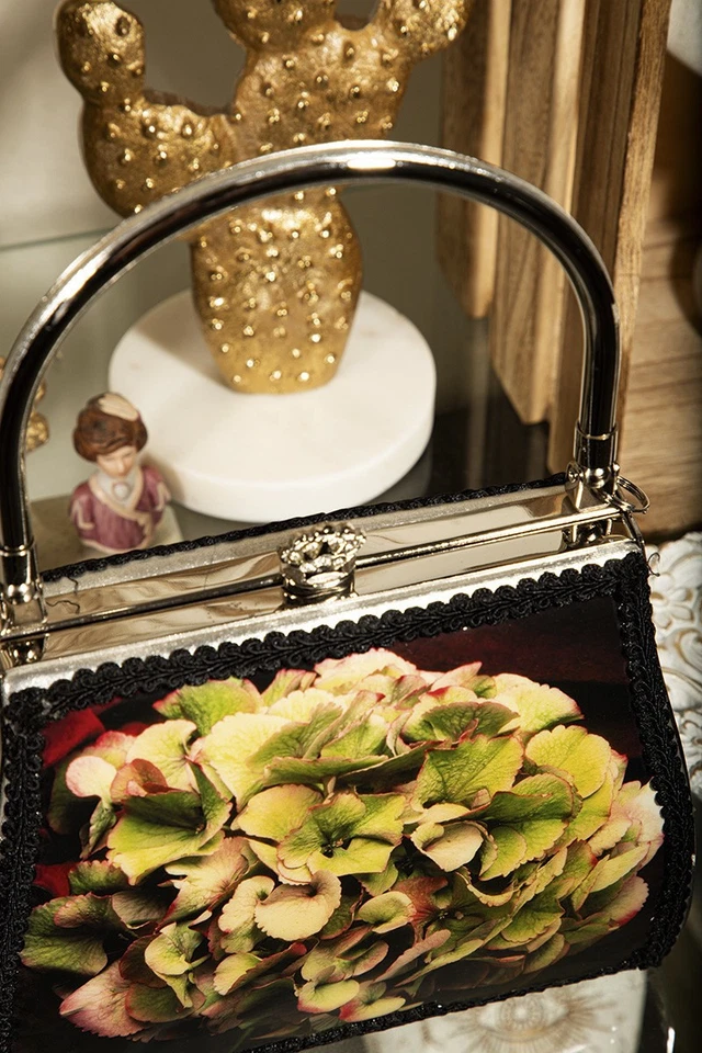 Art Bags Flower Print Victorian Vintage Style Shoulder Strap HandBag Purse - Image 3 of 4