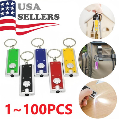 1~100x Mini Keychain Flashlight LED Light Bulk Small Flashlight for Outdoor Lot
