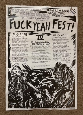 RAYMOND PETTIBON / F**K YEAH FEST IV! 2007 / Echo Park, CA / 17 x 25'' POSTER