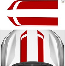 2PCS Car Hood Decal Sticker, 33.5" x 6" Auto Racing Stripes Body Si Color: Red