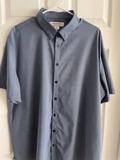 Mizzen + Main Performance Button Down Short Sleeve Shirt 2XL Classic Blue