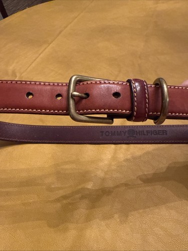 Tommy Hilfiger Ringschlaufe Messing und honigbraun Leder schwer massiv Messingschnalle - Bild 4 von 11