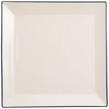 Pearl Metal Clean Coat Square Plate, White & Navy, Yamanaka Lacquer, Made in Jap
