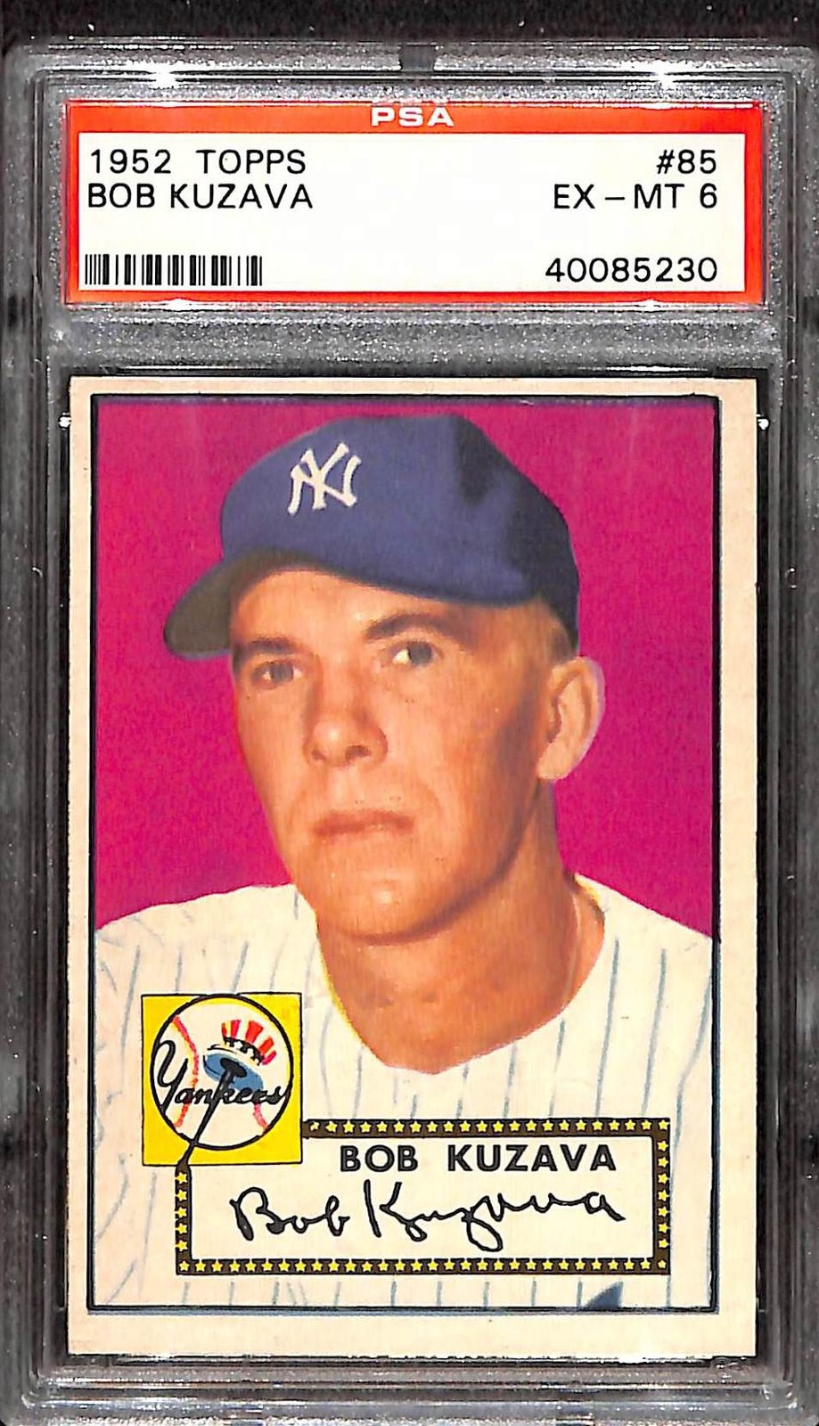 1952 TOPPS #85 BOB KUZAVA PSA 6 EX-MT 40085230