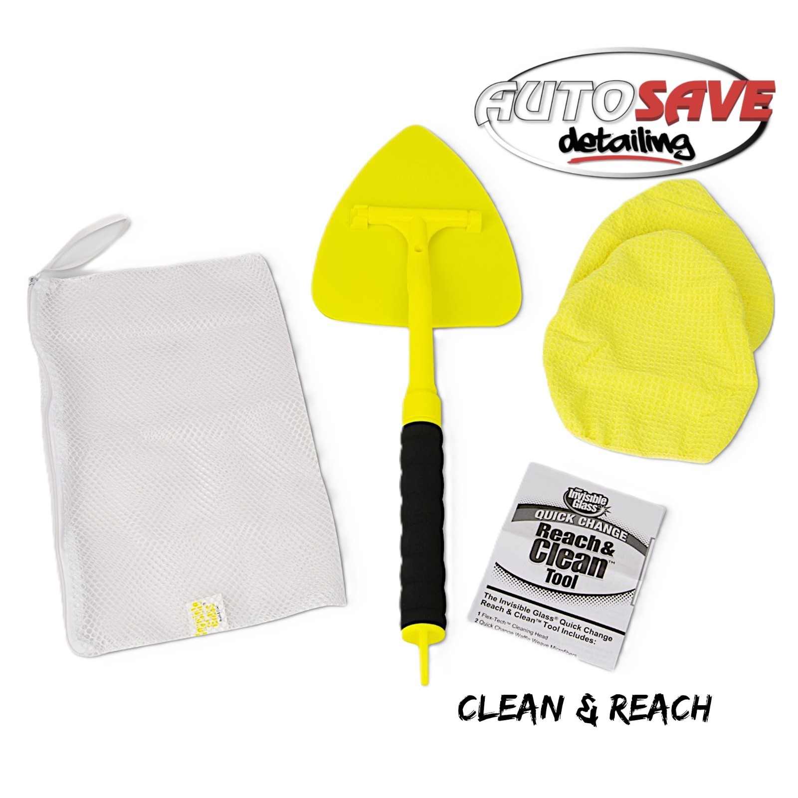 Stoner Invisible Glass - Clean & Reach Tool |Reusable Cloths |Quick Change