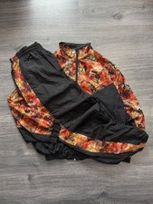 Rare Vintage Printed Mens Nylon TrackSuit Pants Jacket Size L Retro 90s Black