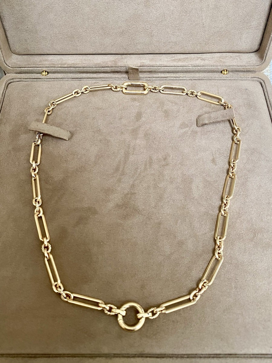David Yurman 18K Yellow Gold Lexington Necklace Amulet Holder 19.5