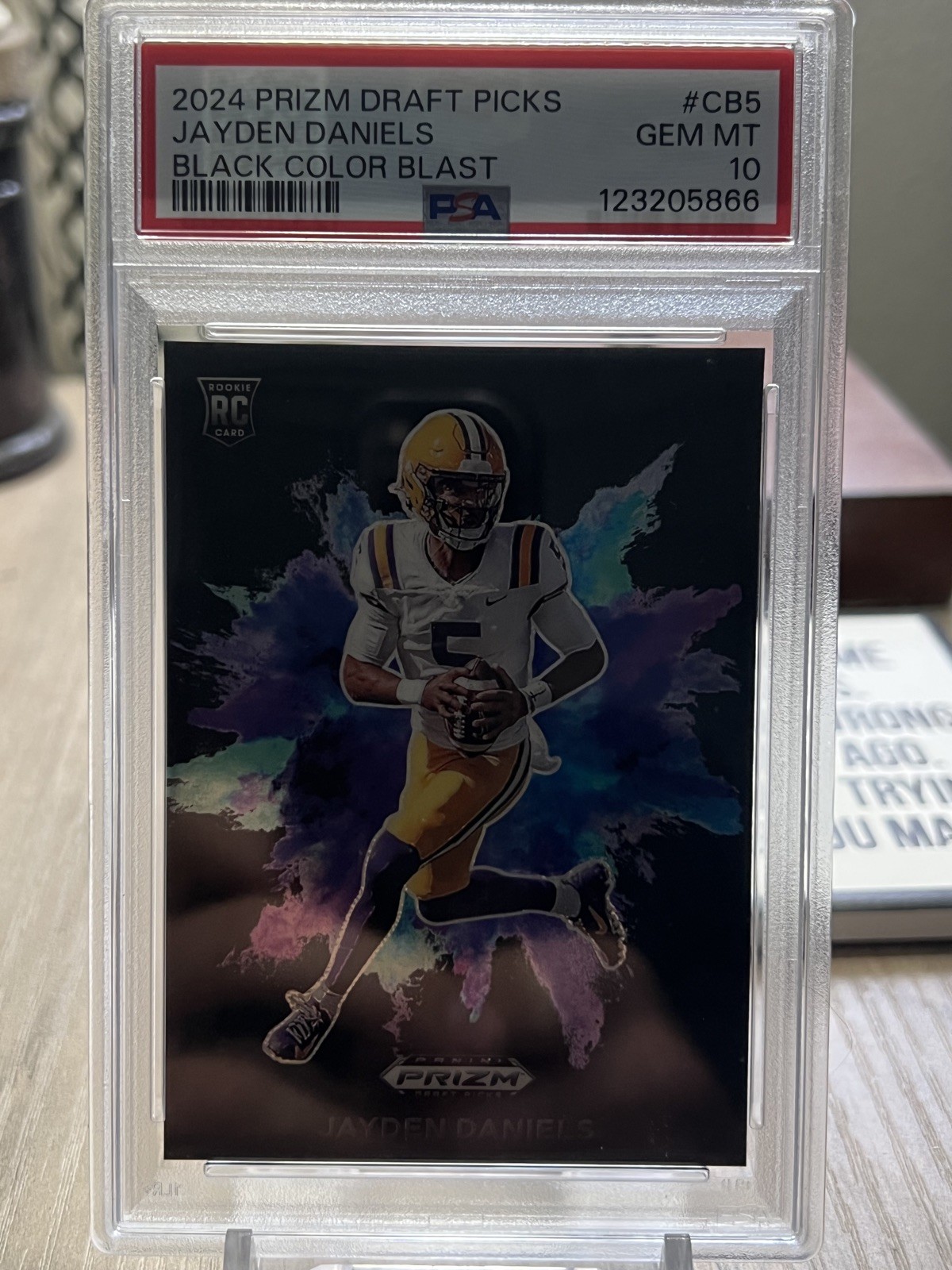 💎 2024 Panini Prizm Draft COLOR BLAST BLACK SSP JAYDEN DANIELS Rookie RC PSA 10