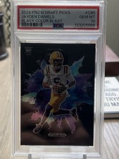 💎 2024 Panini Prizm Draft COLOR BLAST BLACK SSP JAYDEN DANIELS Rookie RC PSA 10